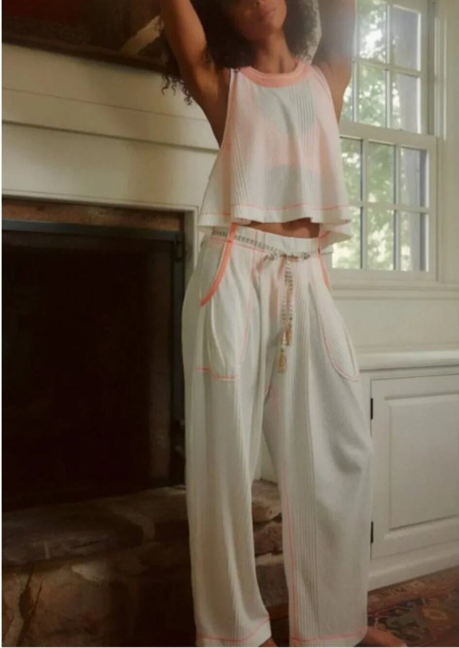 NEW! Free People 'Weekender' Lounge Pants in IVORY COMBO (XL)